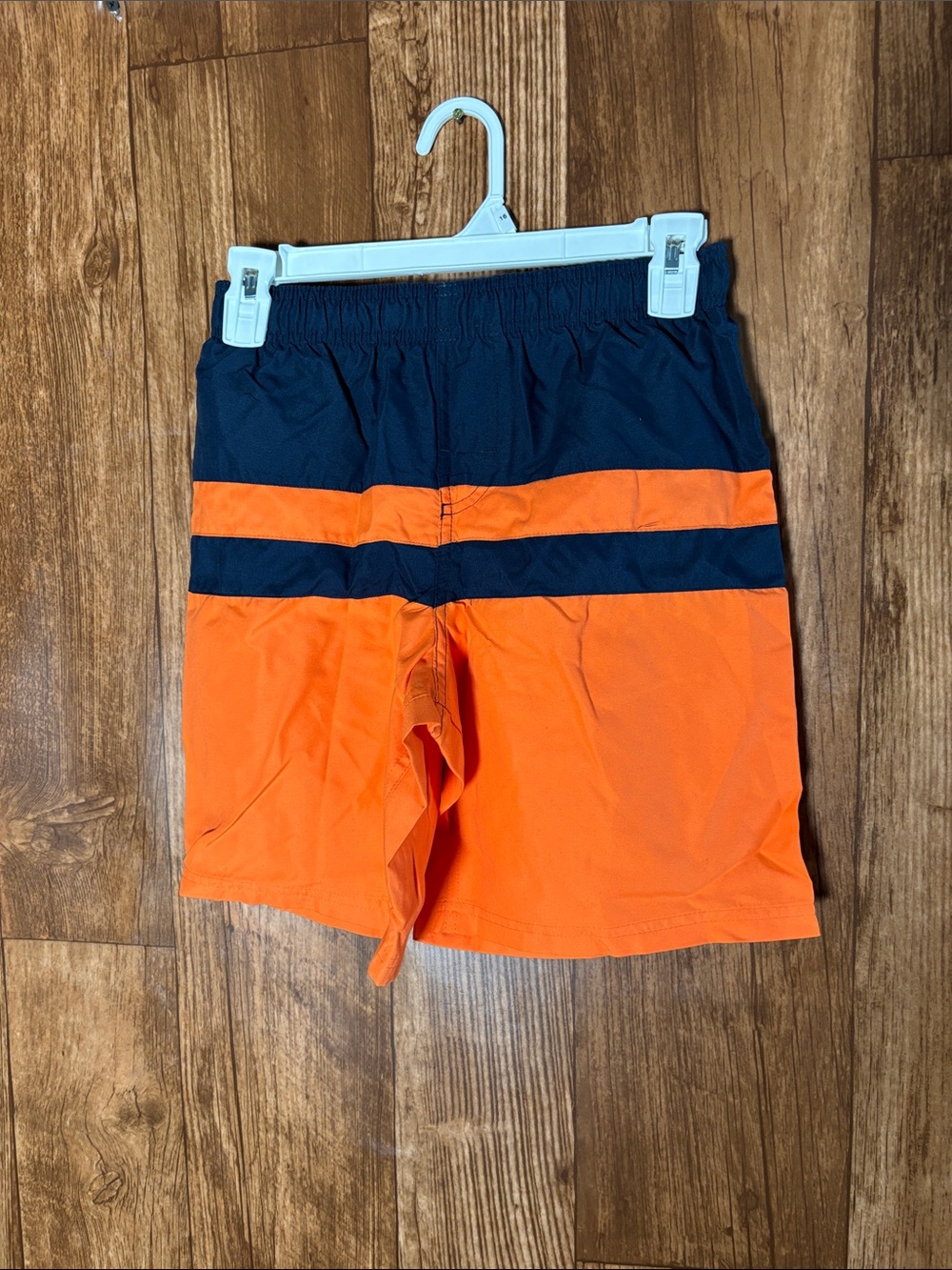 NWT Liquid Wave Men's Two-Tone Orange and Navy Swim Trunks
